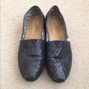 Sparkly black Toms
